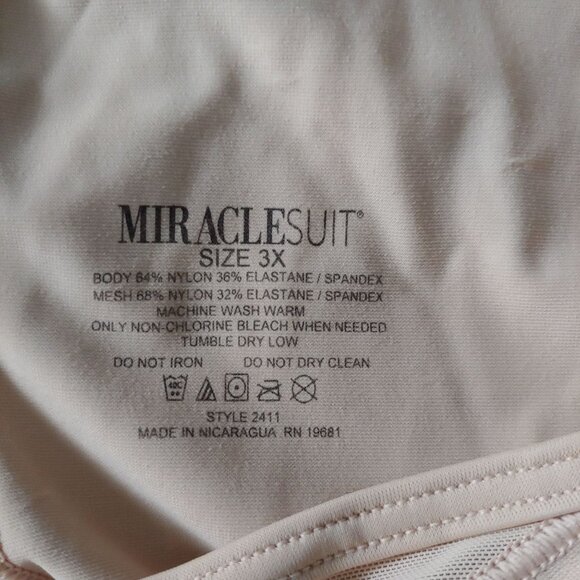 MiracleSuit Instant Tummy Tuck! Open-Bust Shaping Bodysuit Extra Firm 3XL Nude - Picture 9 of 9